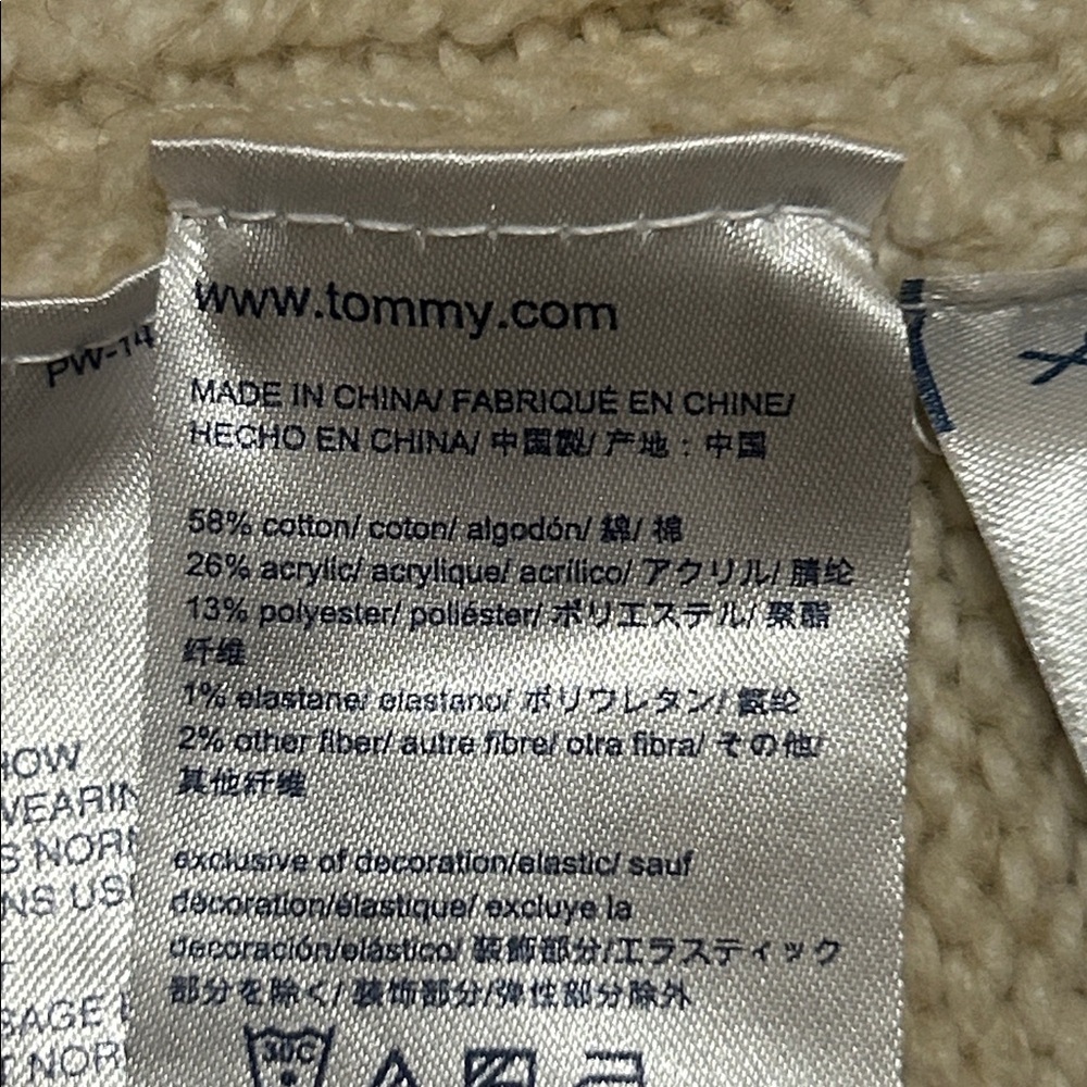 Tommy Hilfiger Cream Cable Knit Sweater L - Picture 7 of 7